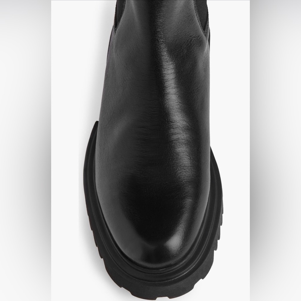 BNWT! All Saints Black Leather Combat Boots 10US/40EU - Picture 3 of 6